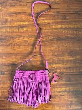 Ralph Lauren Pink Fringe Crossbody Bag - Women